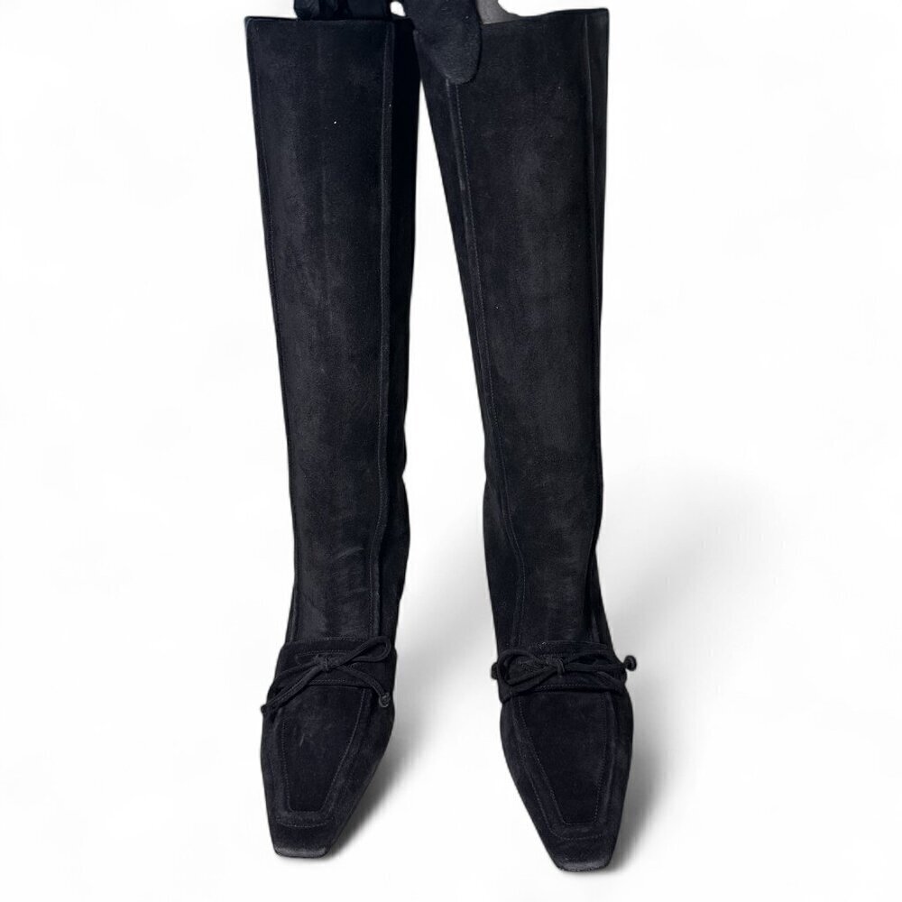 Burberry Women's Knee-High Suede Storm Boot with Bow EU 39 NEW IN BOX - Picture 2 of 16